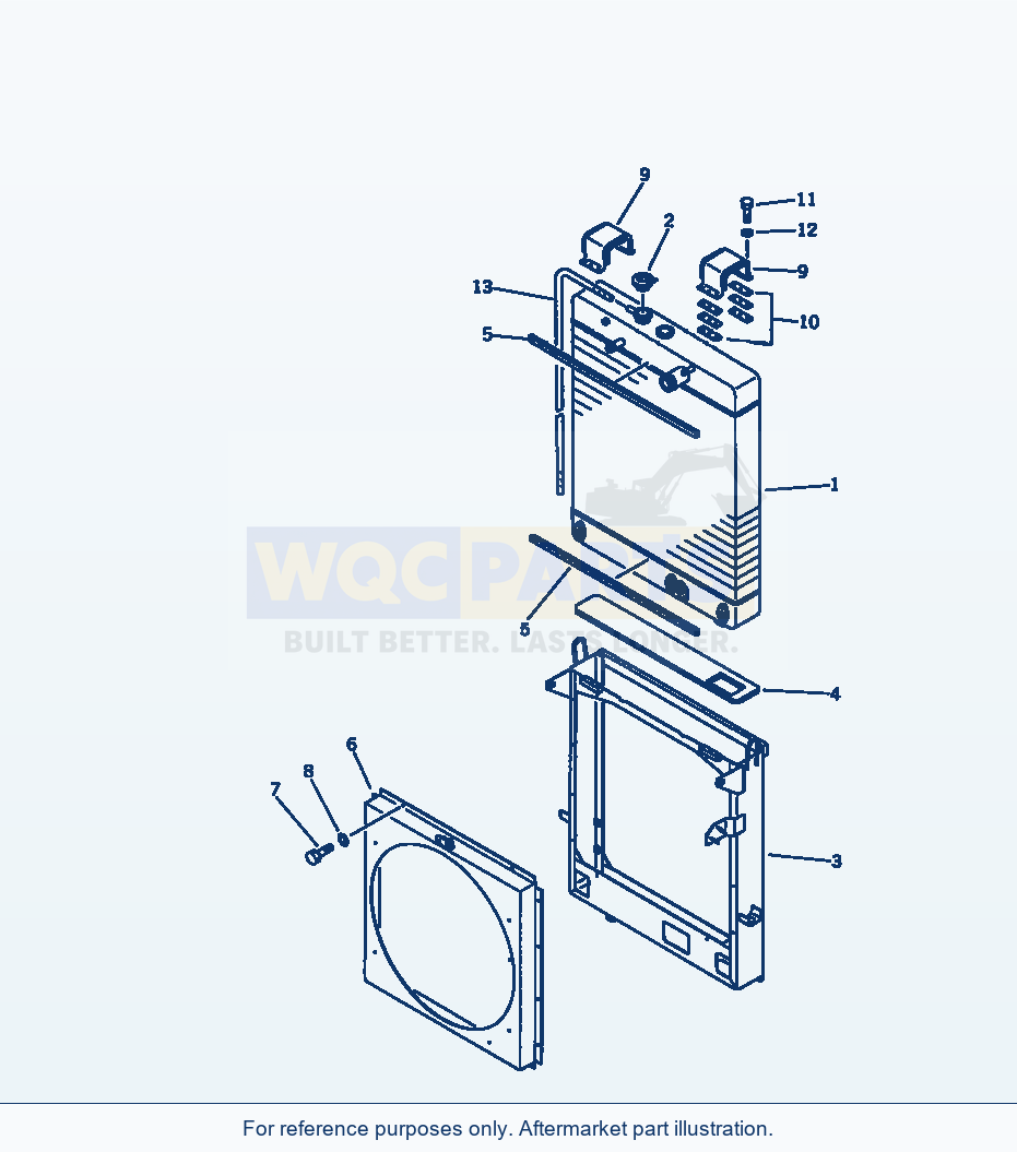Komatsu WA380-1 Radiator(#10001-19999) parts diagram