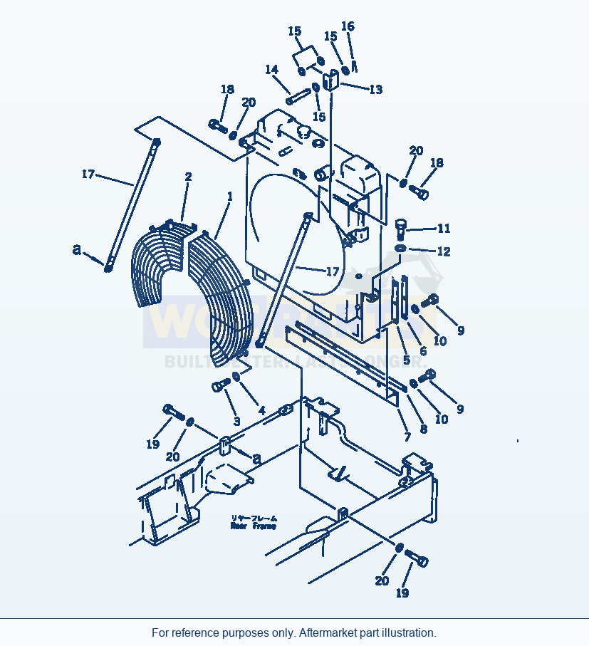 Komatsu WA380-1 Radiator Cover(#10001-19999) parts diagram