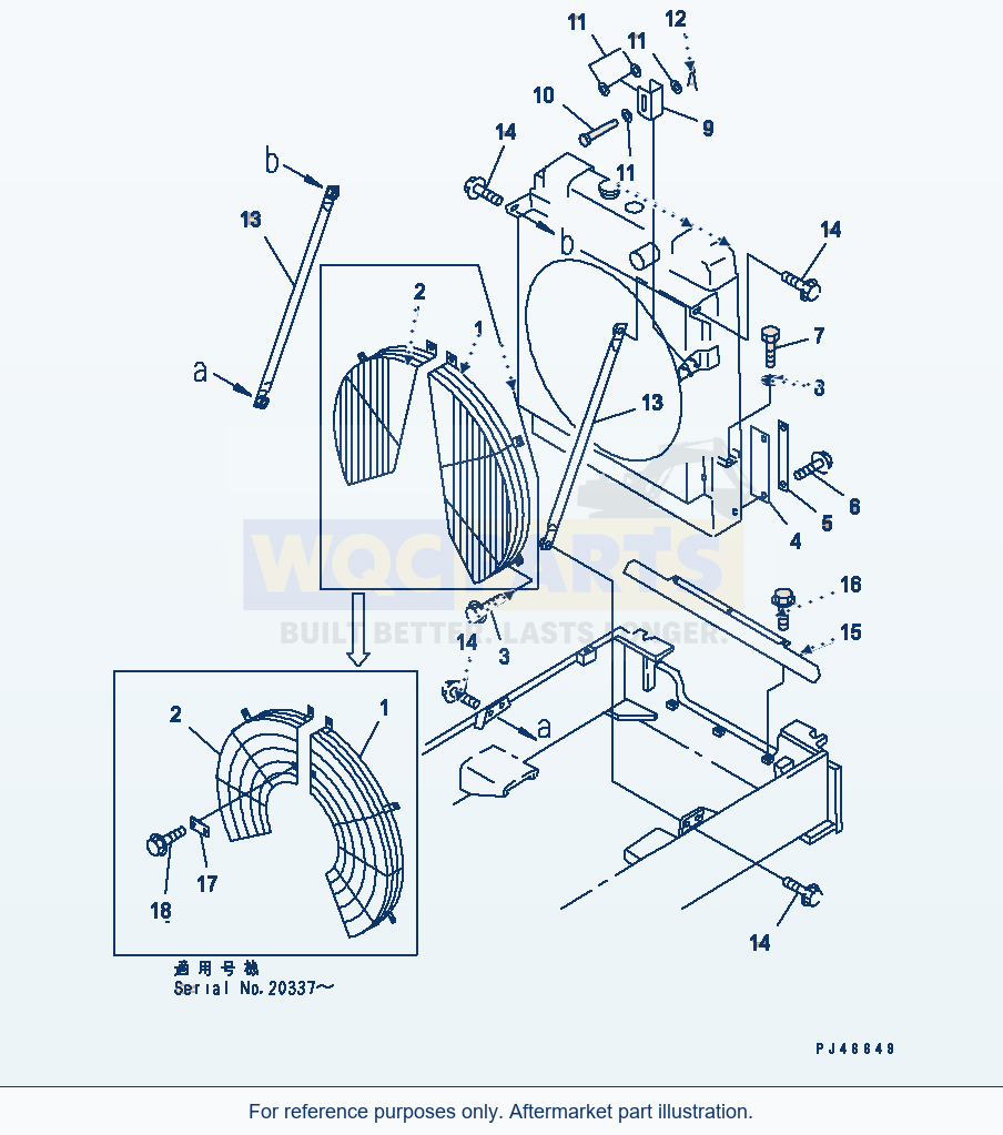 Komatsu WA380-1 Radiator Cover(#20001-) parts diagram