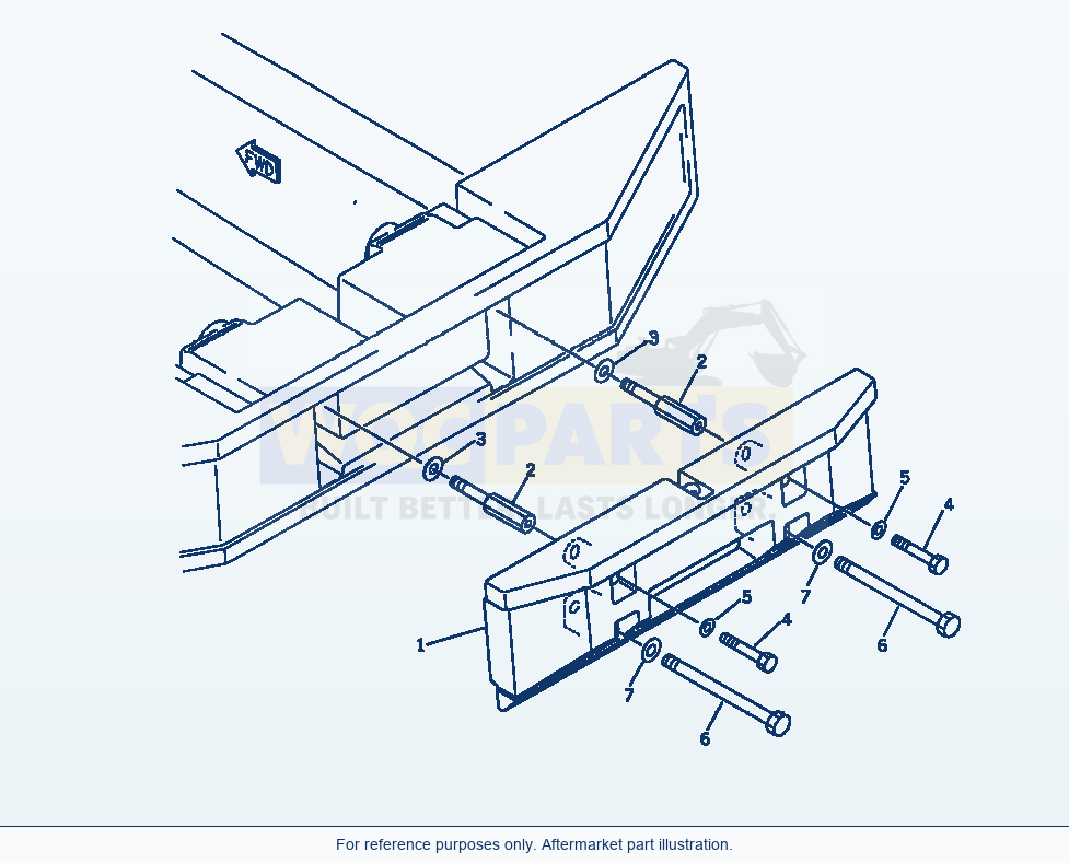 Komatsu WA380-1 Additional Counter Weight parts diagram