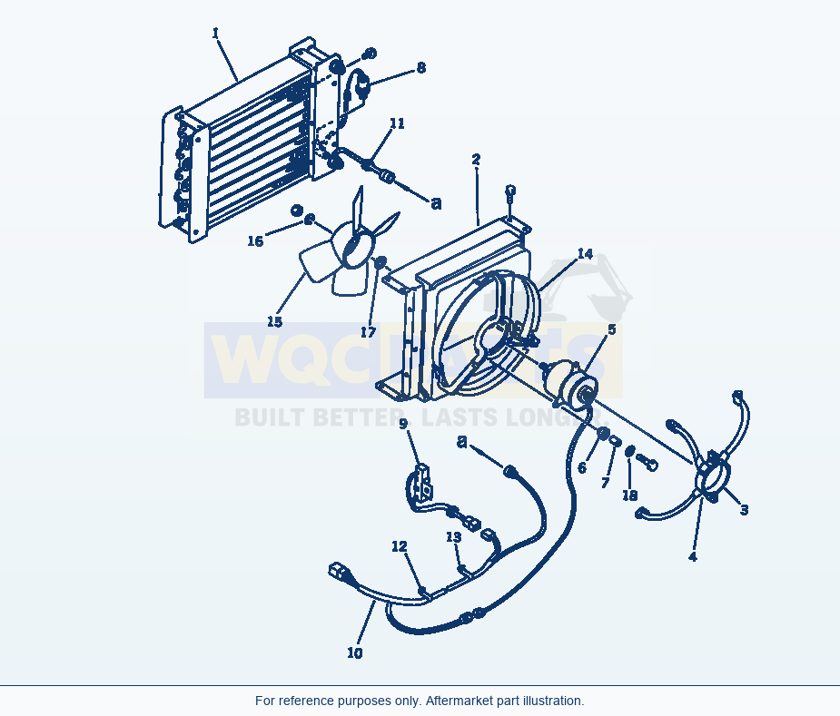 Komatsu WA380-1 Air Condensor (Denso) parts diagram
