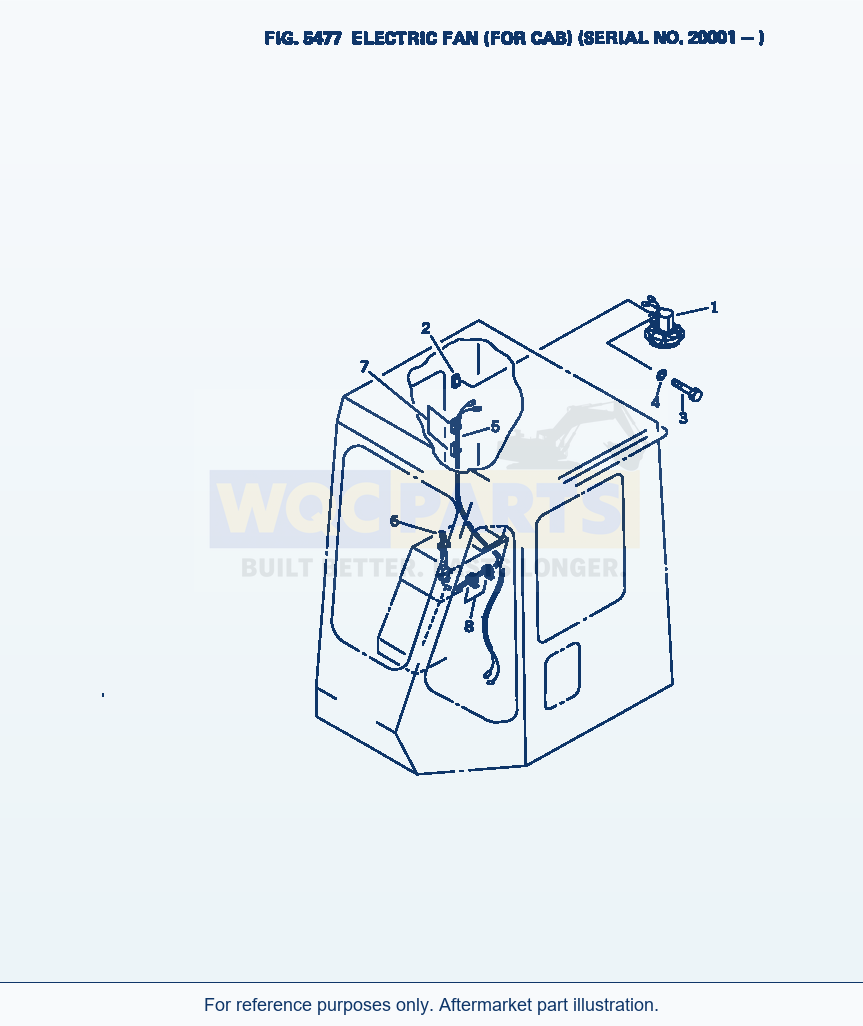 Komatsu WA380-1 Electric Fan (For Cab)(#20001-) parts diagram