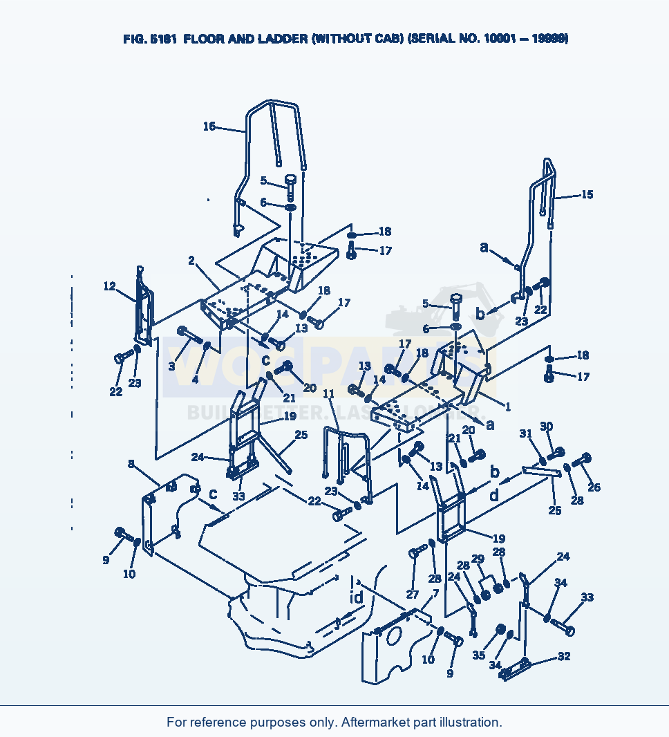 Komatsu WA380-1 Floor And Ladder (Without Cab)(#10001-19999) parts diagram