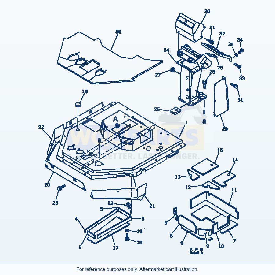 Komatsu WA380-1 Floor Frame(#20001-) parts diagram