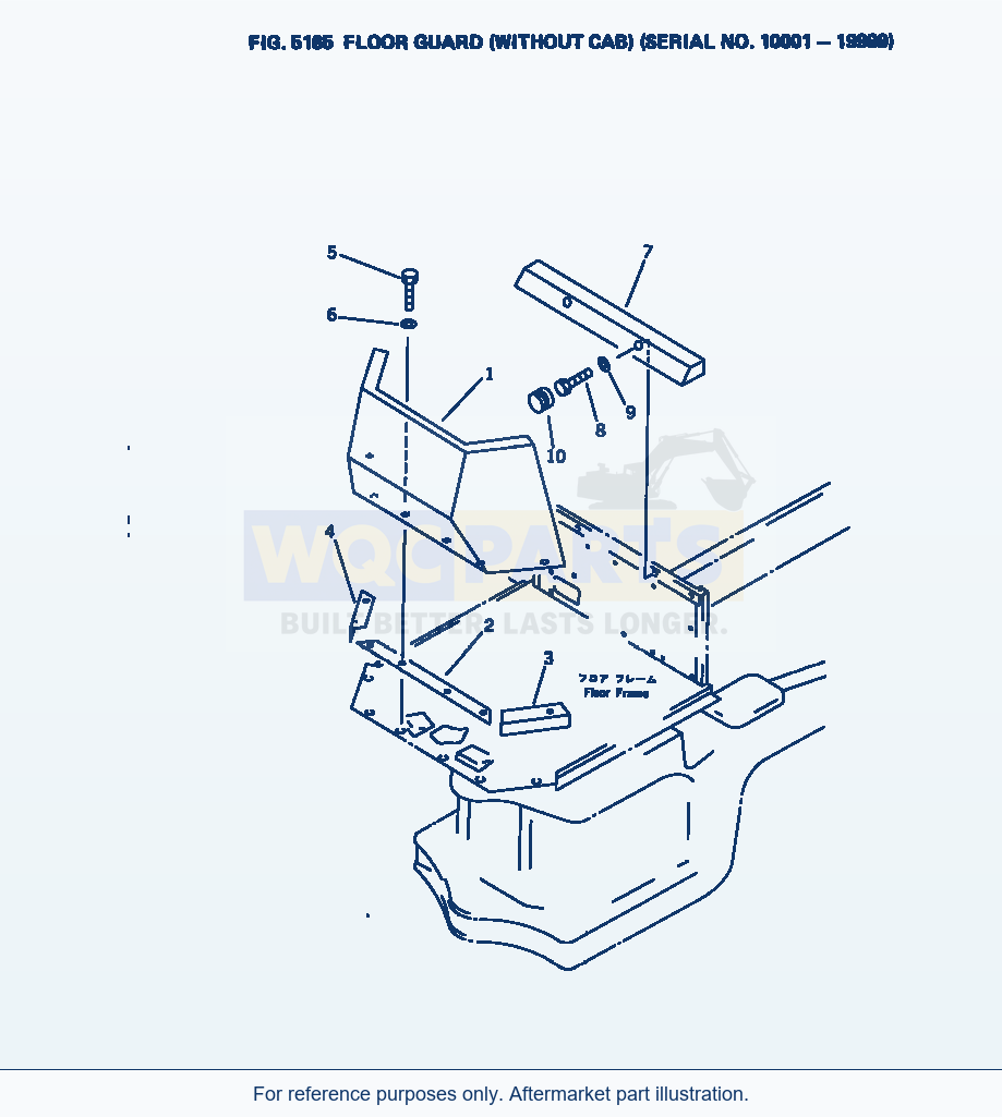 Komatsu WA380-1 Floor Guard (Without Cab)(#10001-19999) parts diagram