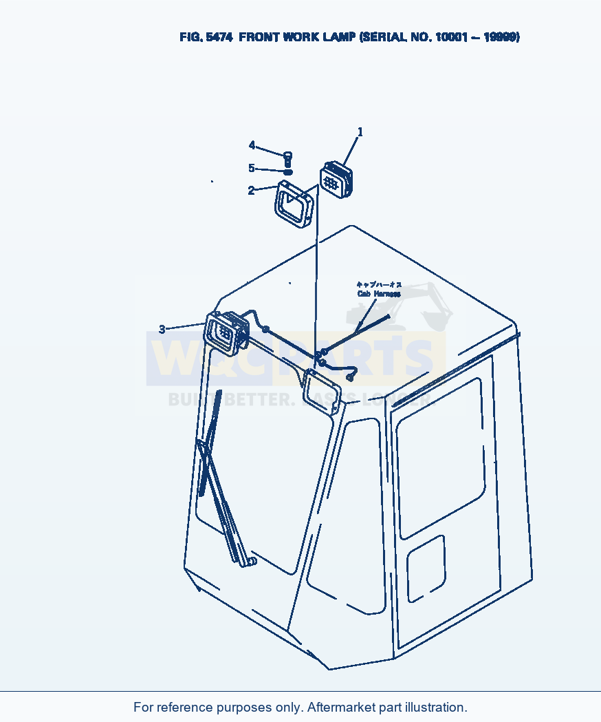 Komatsu WA380-1 Front Work Lamp(#10001-19999) parts diagram