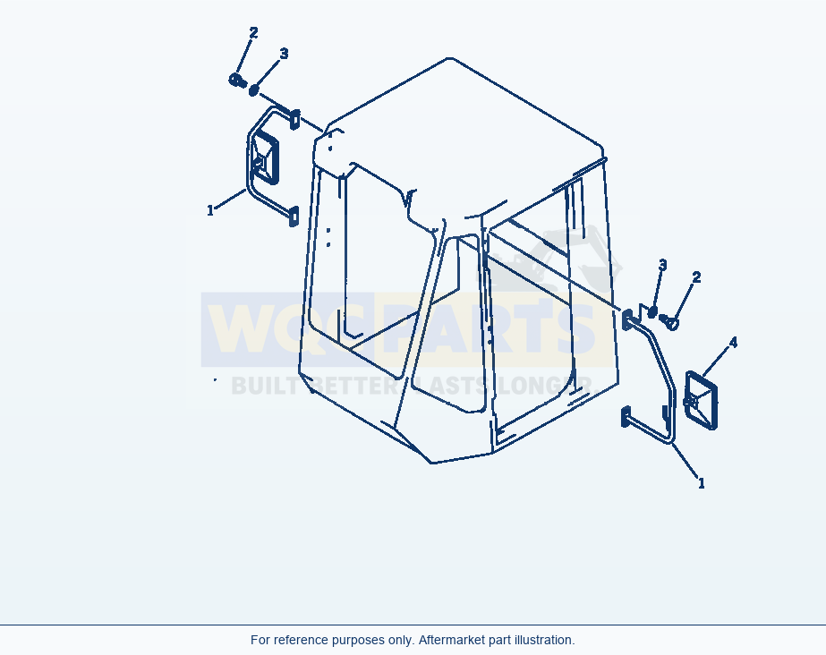 Komatsu WA380-1 Mirror And Stay (For Cab)(#10001-19999) parts diagram