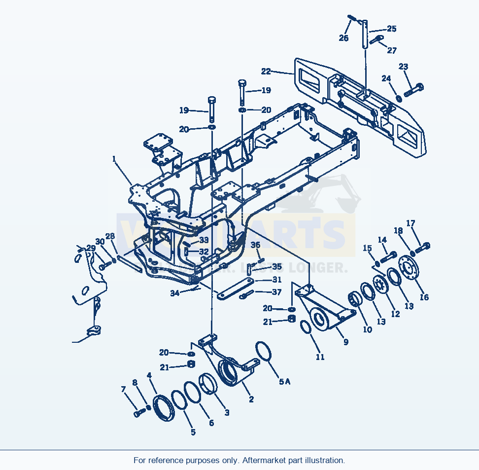 Komatsu WA380-1 Rear Frame(#10001-19999) parts diagram