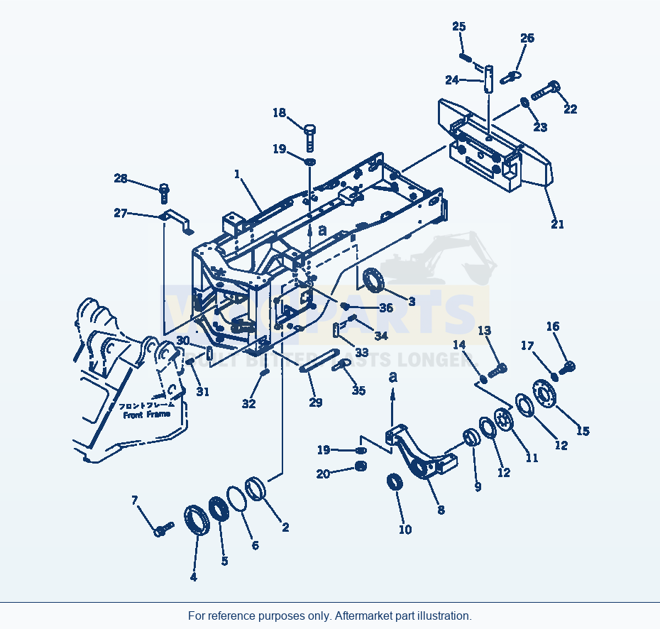 Komatsu WA380-1 Rear Frame(#20001-) parts diagram