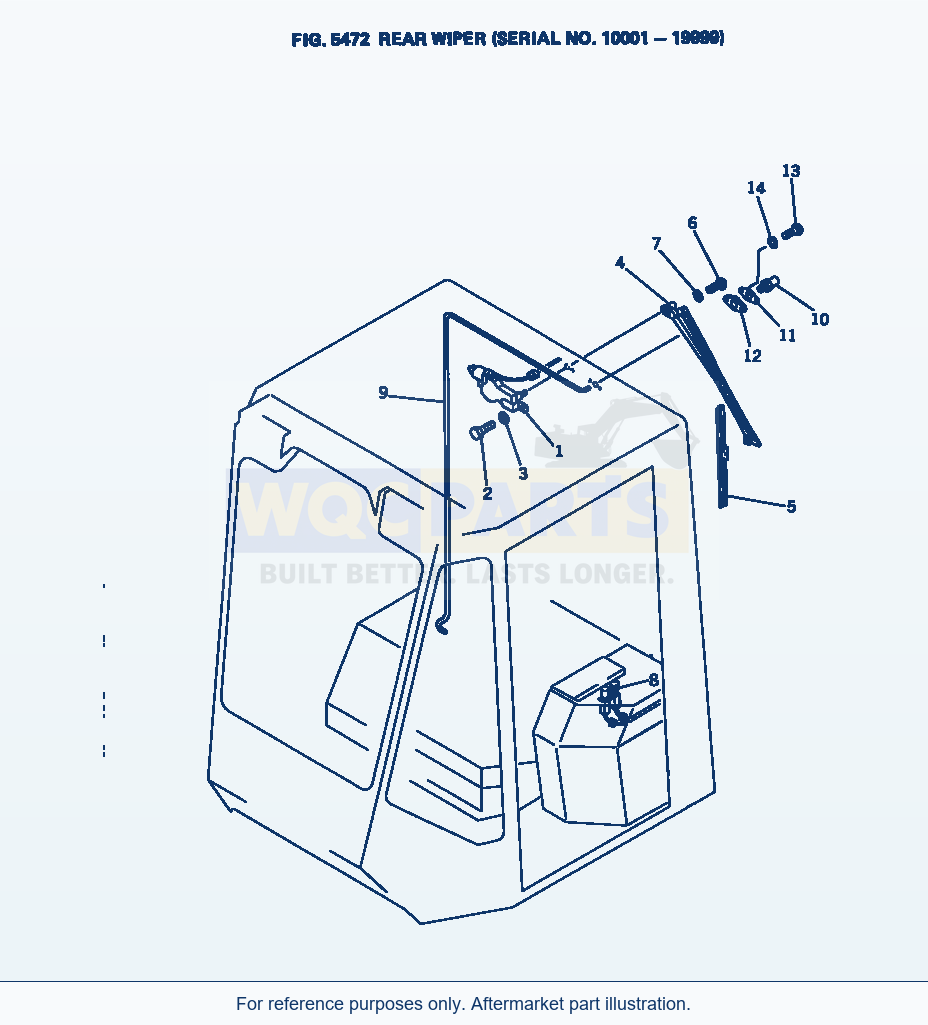 Komatsu WA380-1 Rear Wiper(#10001-19999) parts diagram