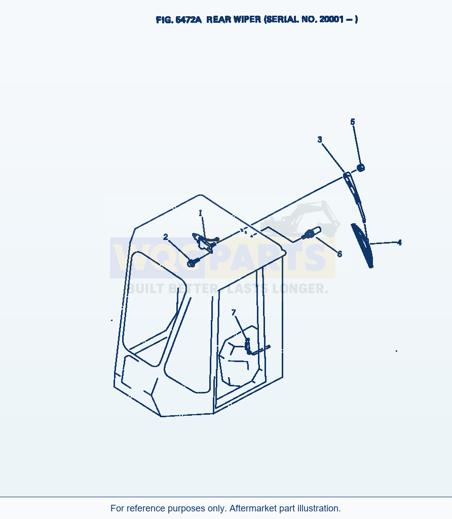 Komatsu WA380-1 Rear Wiper(#20001-) parts diagram