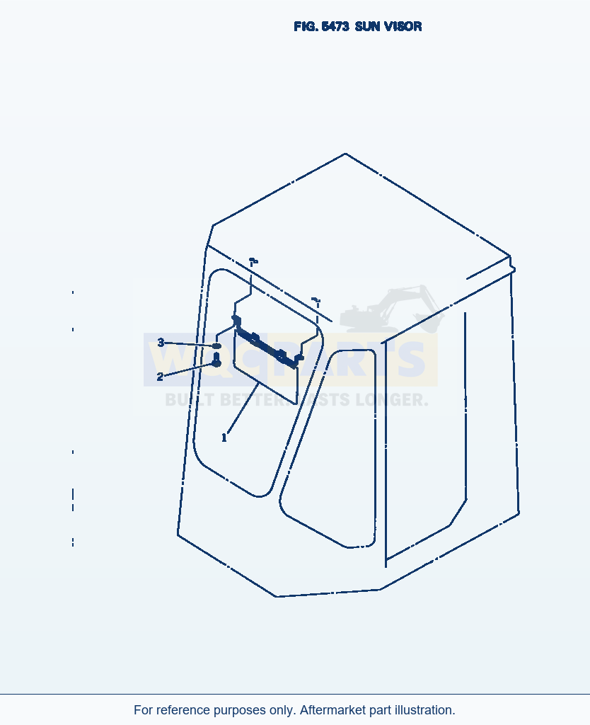 Komatsu WA380-1 Sun Visor parts diagram