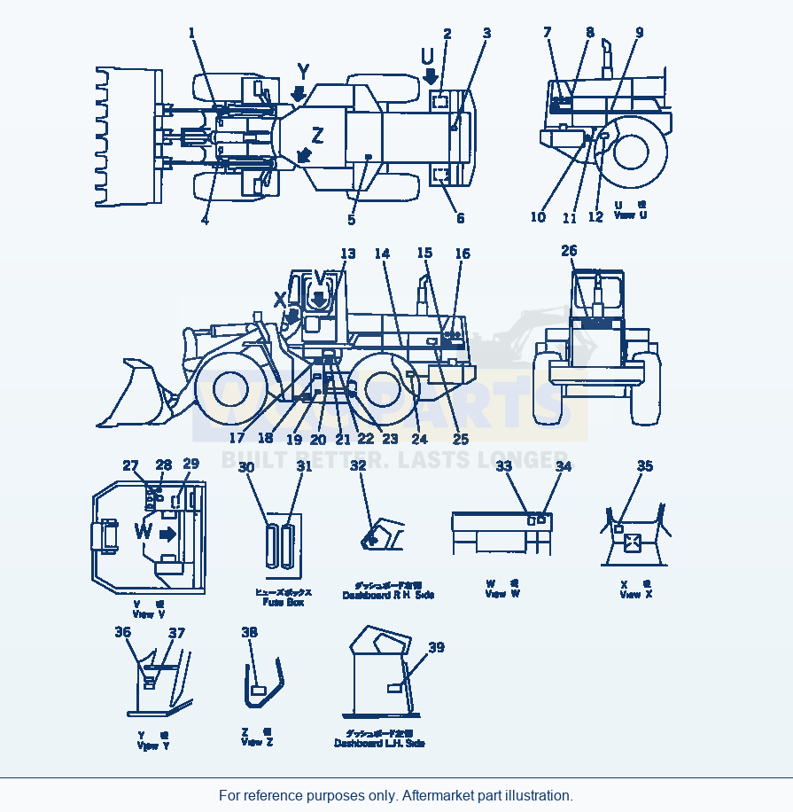 Komatsu WA380-1 Marks And Plates (English)(#20001-) parts diagram
