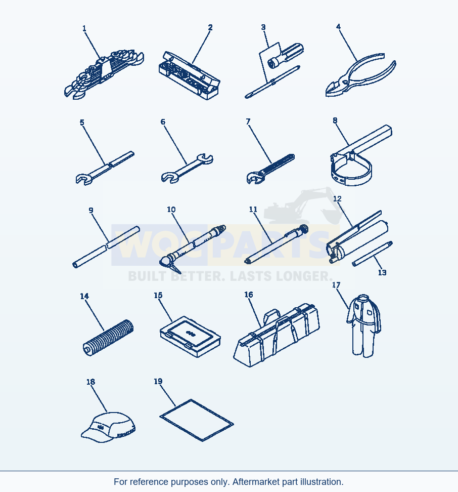 Komatsu WA380-1 Tool parts diagram