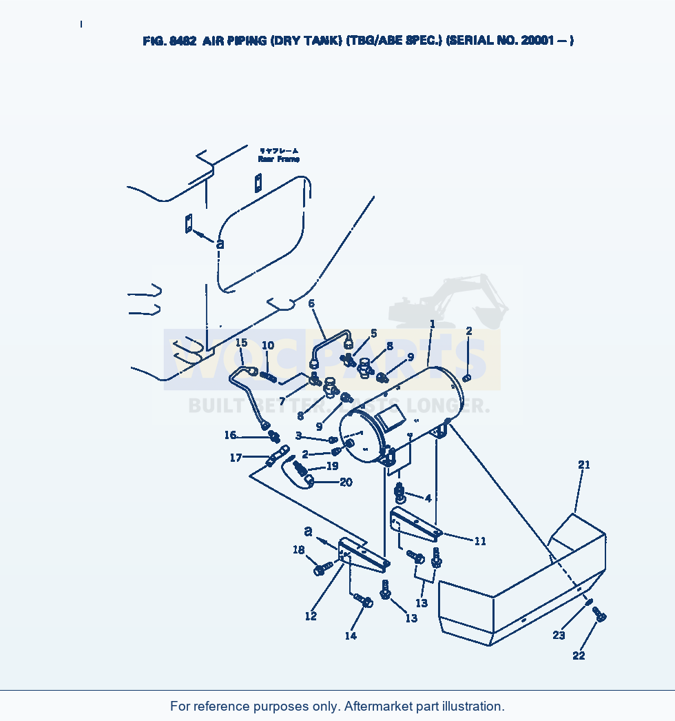 Komatsu WA380-1 Air Piping (Dry Tank) (Tbg/Abe Spec.)(#20001-) parts diagram