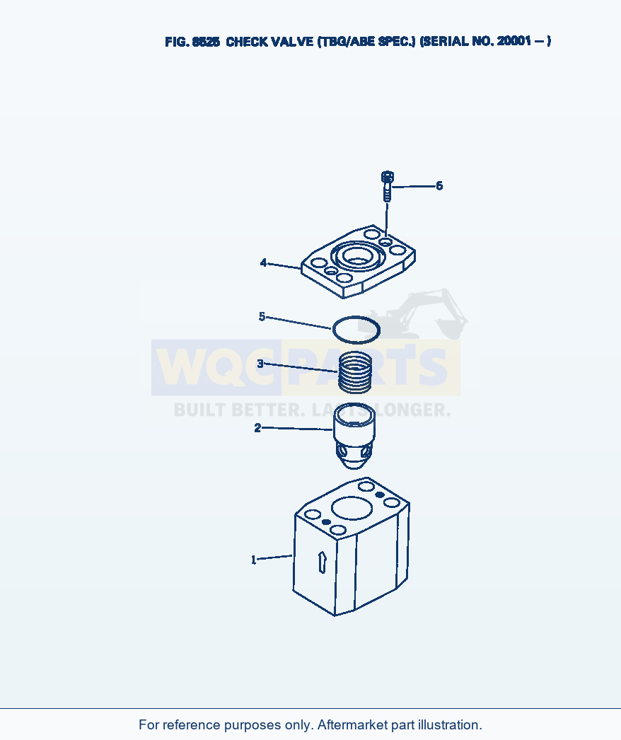 Komatsu WA380-1 Check Valve (Tbg/Abe Spec.)(#20001-) parts diagram