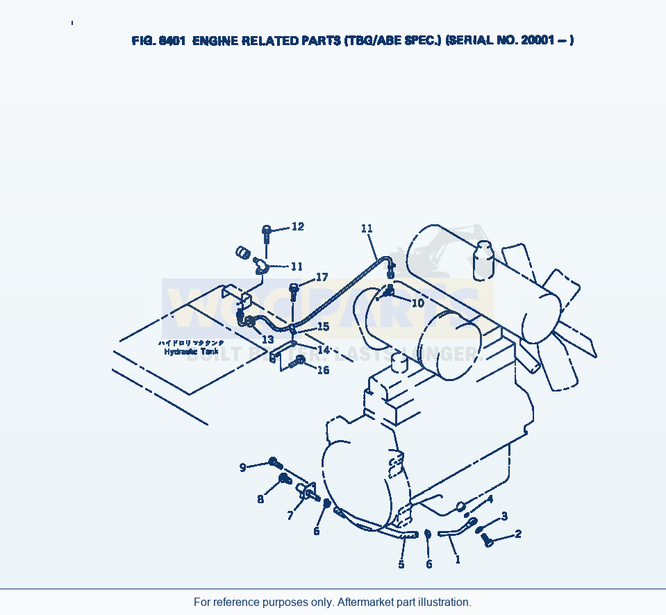 Komatsu WA380-1 Engine Related Parts (Tbg/Abe Spec.)(#20001-) parts diagram