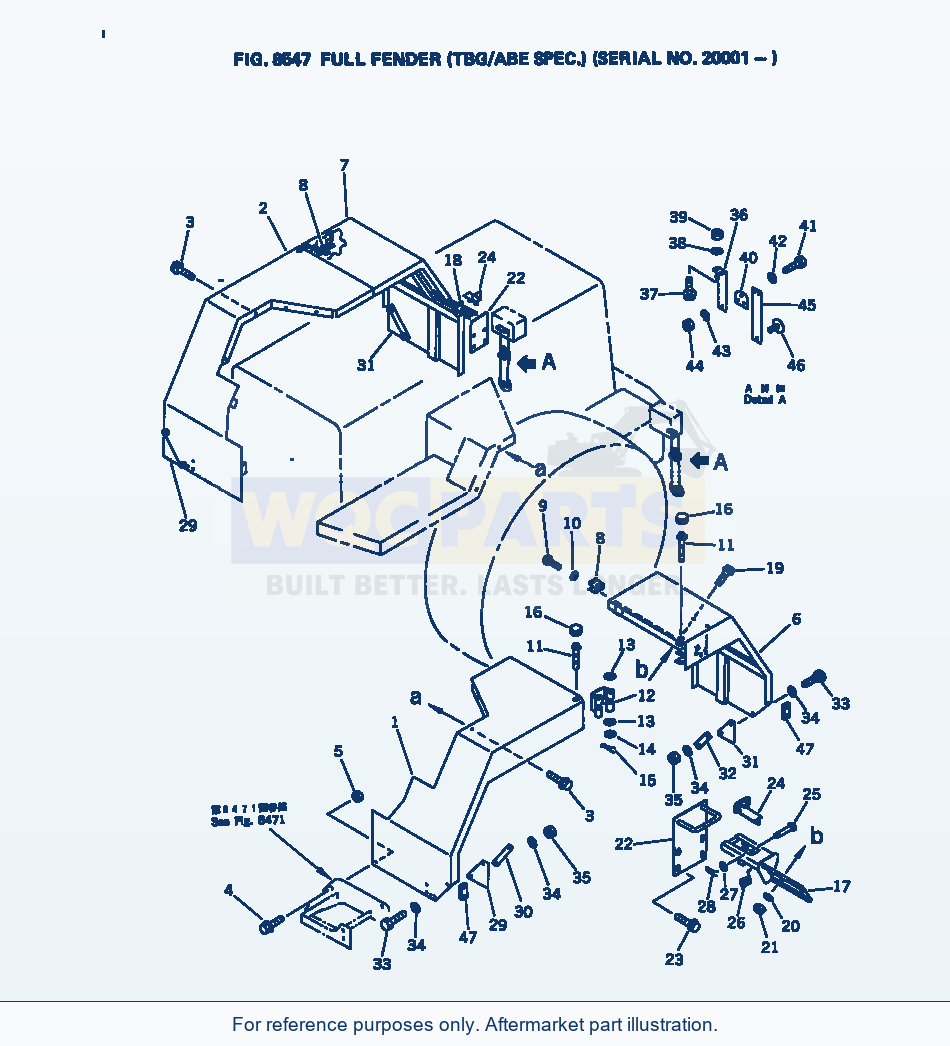 Komatsu WA380-1 Full Fender (Tbg/Abe Spec.)(#20001-) parts diagram