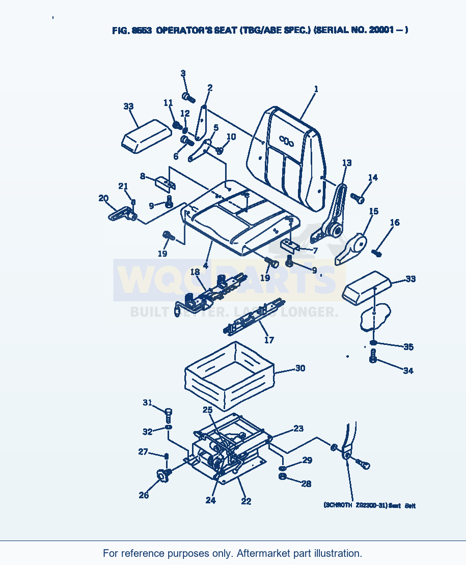 Komatsu WA380-1 Operator'S Seat (Tbg/Abe Spec.)(#20001-) parts diagram