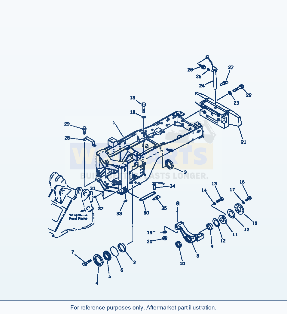 Komatsu WA380-1 Rear Frame (Tbg/Abe Spec.)(#20001-) parts diagram