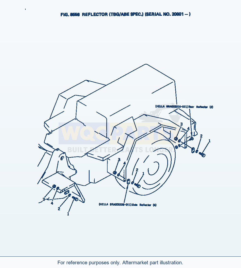 Komatsu WA380-1 Reflector (Tbg/Abe Spec.)(#20001-) parts diagram