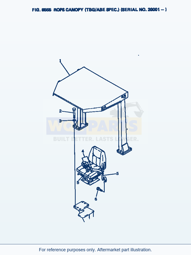 Komatsu WA380-1 Rops Canopy (Tbg/Abe Spec.)(#20001-) parts diagram