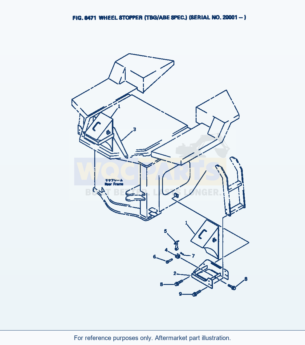 Komatsu WA380-1 Wheel Stopper (Tbg/Abe Spec.)(#20001-) parts diagram