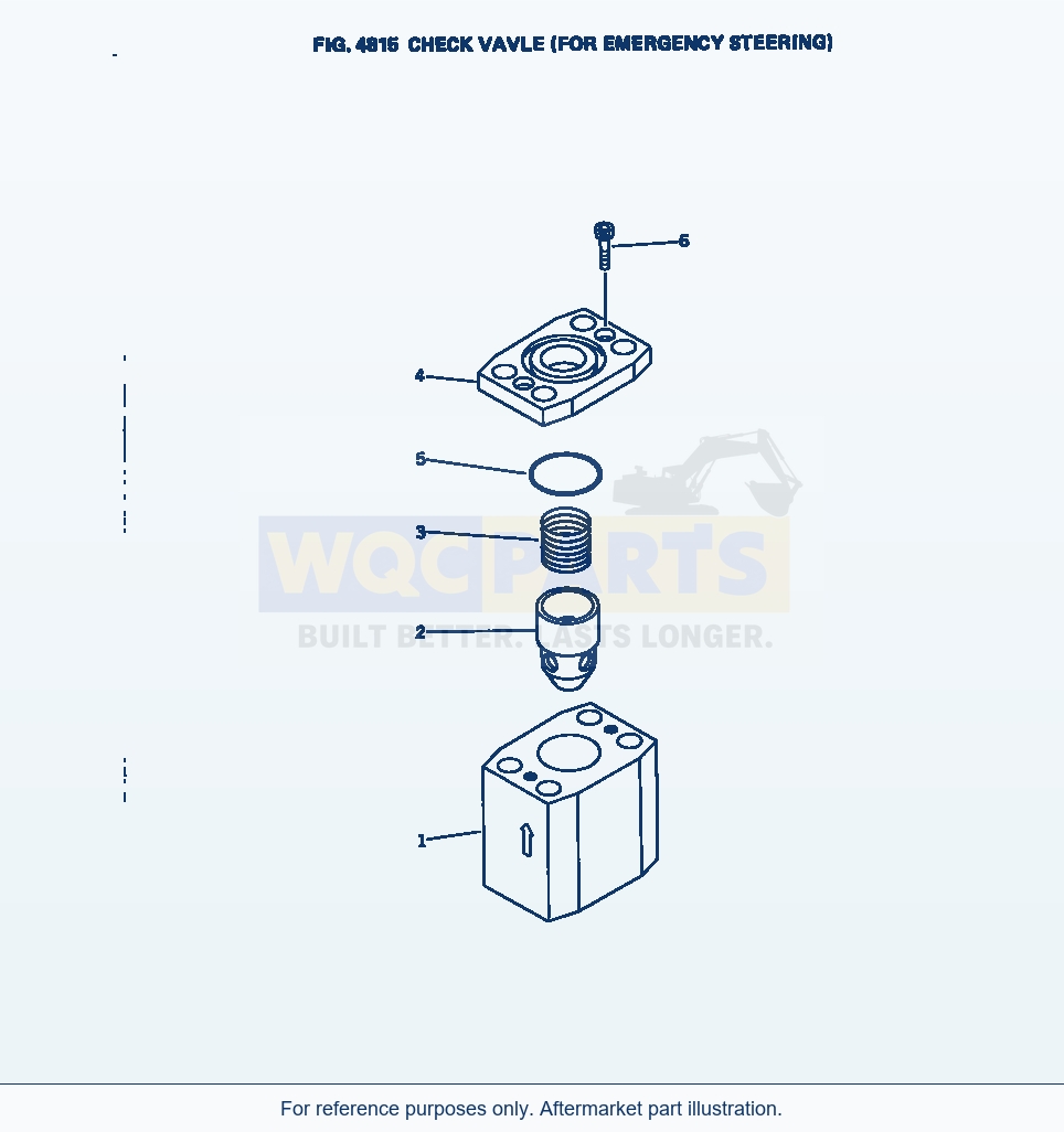 Komatsu WA380-1 Check Valve (For Emergency Steering) parts diagram