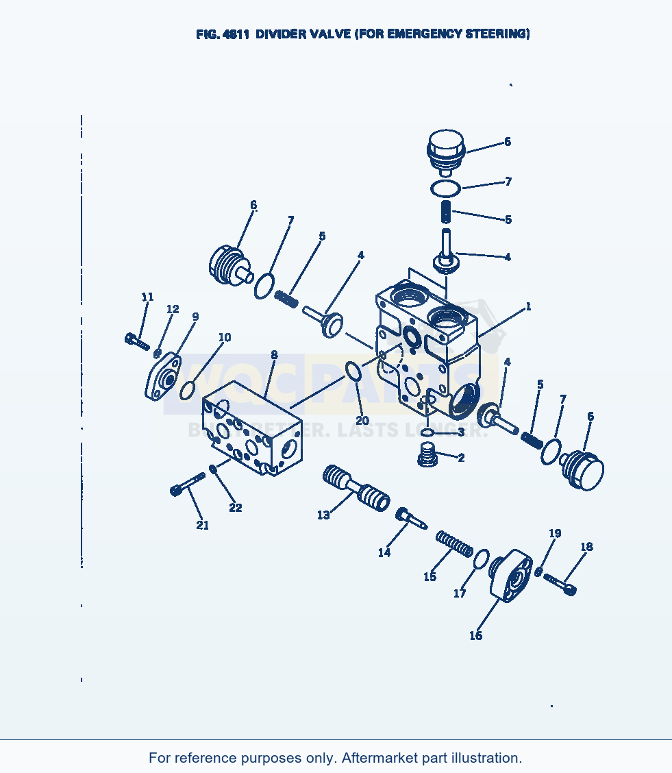 Komatsu WA380-1 Divider Valve (For Emergency Steering) parts diagram