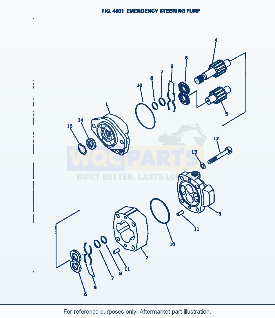 Komatsu WA380-1 Emergency Steering Pump parts diagram