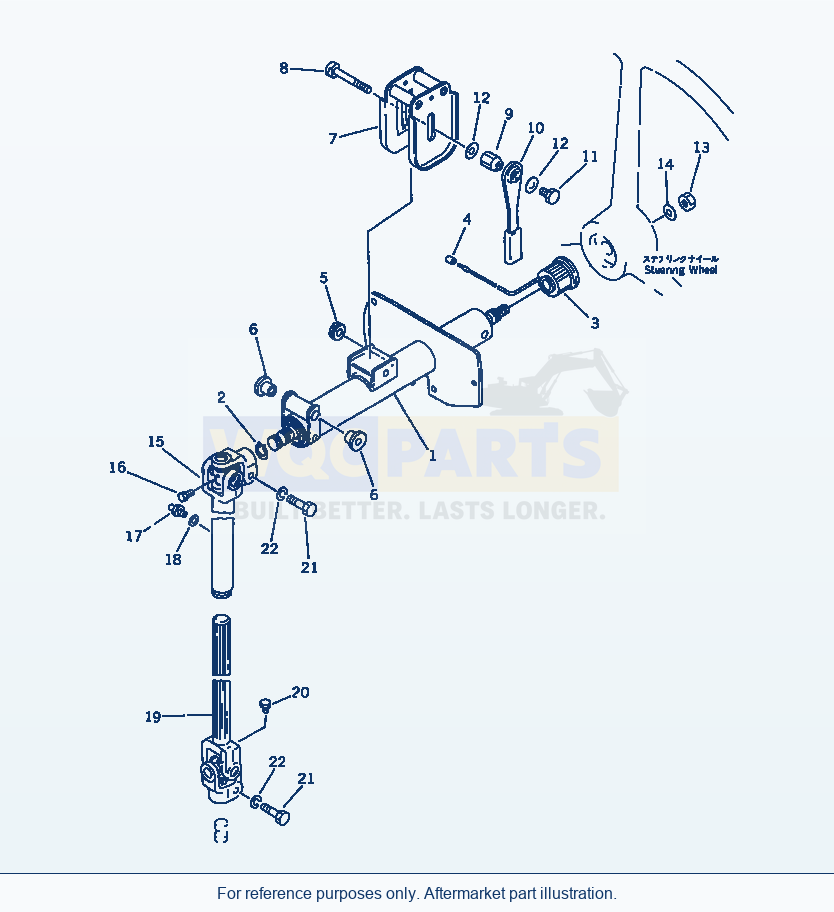 Komatsu WA380-1 Steering Column parts diagram