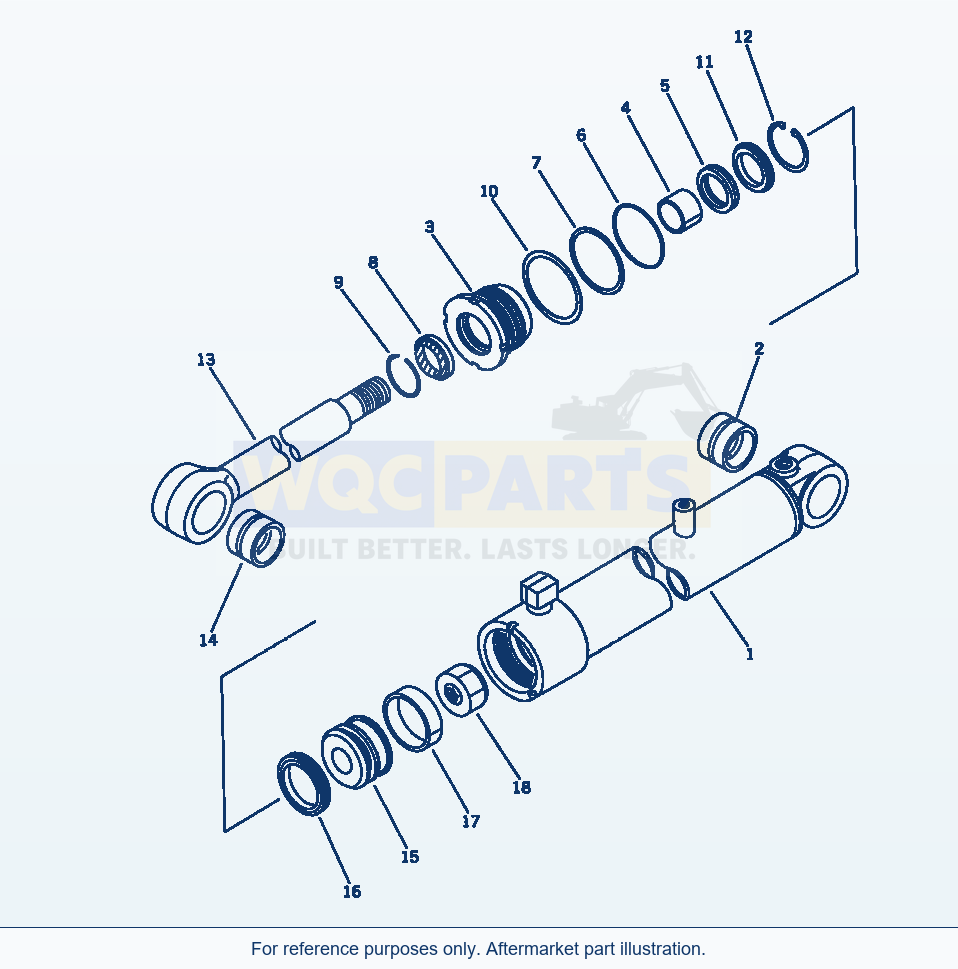 Komatsu WA380-1 Steering Cylinder(#10001-19999) parts diagram