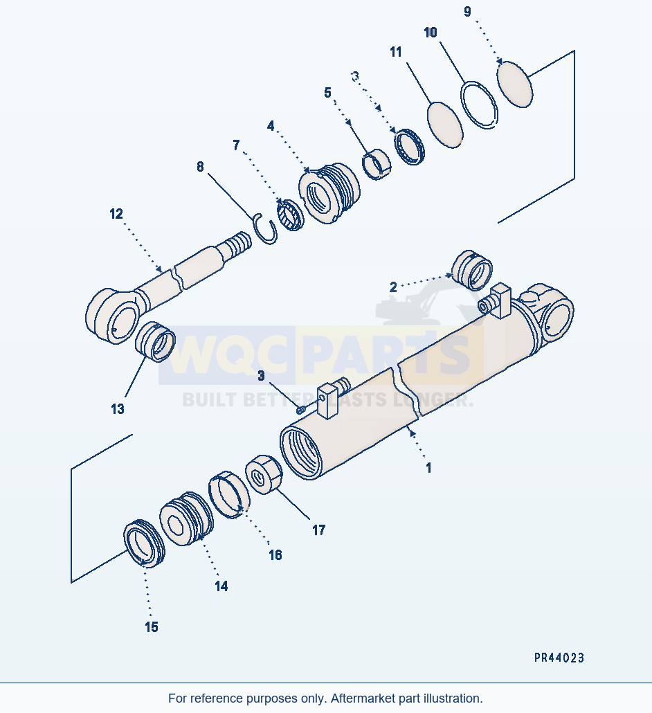 Komatsu WA380-1 Steering Cylinder(#20001-) parts diagram