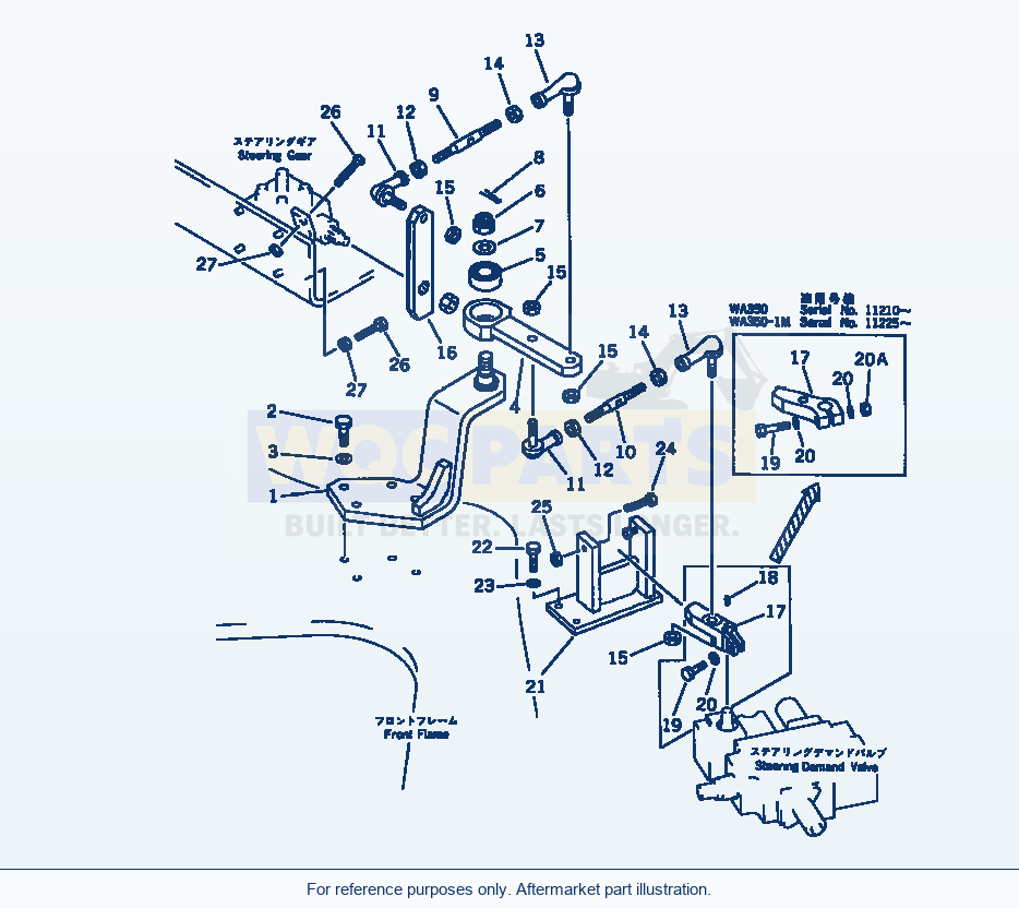 Komatsu WA380-1 Steering Linkage(#10001-19999) parts diagram