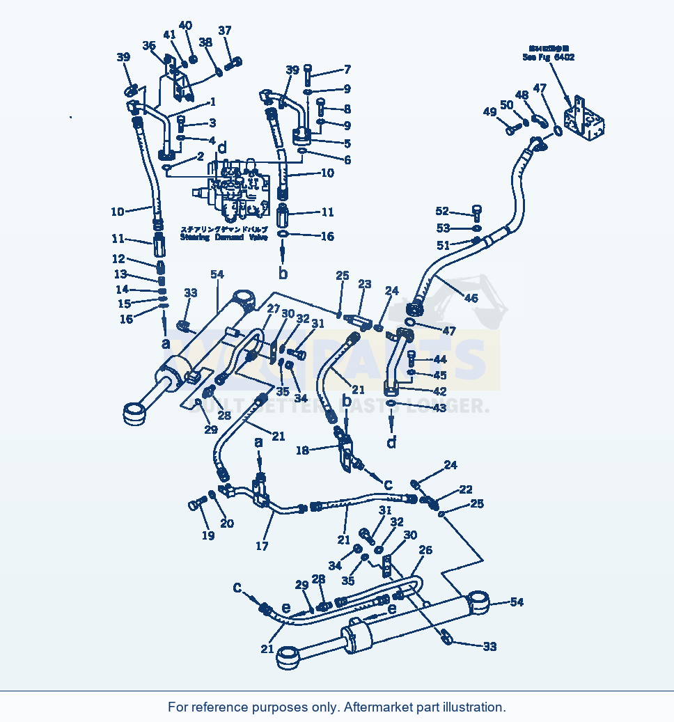 Komatsu WA380-1 Steering Piping(#10001-19999) parts diagram