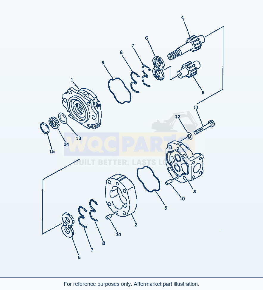 Komatsu WA380-1 Torqflow Transmission Pump parts diagram