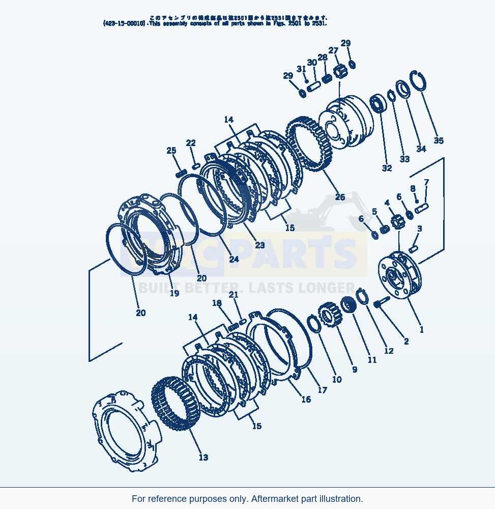 Komatsu WA380-1 Transmission (3Rd And 4Th Clutch) parts diagram