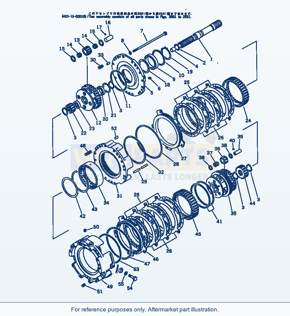 Komatsu WA380-1 Transmission (Reverse And Forward Clutch) parts diagram