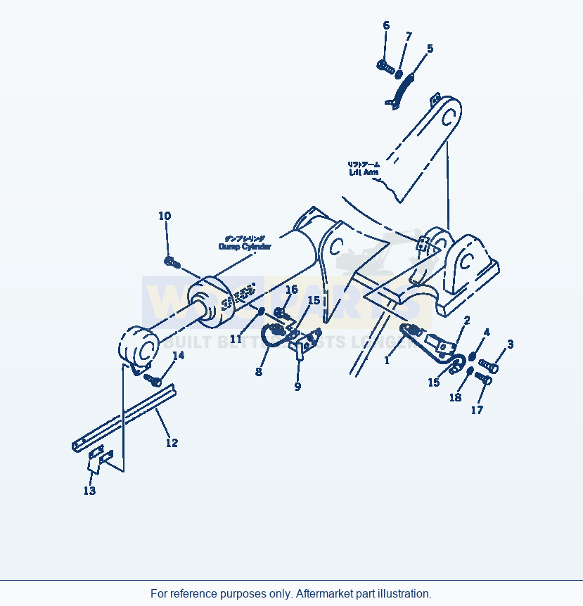 Komatsu WA380-1 Boom Kick Out And Bucket Positioner(#20001-) parts diagram
