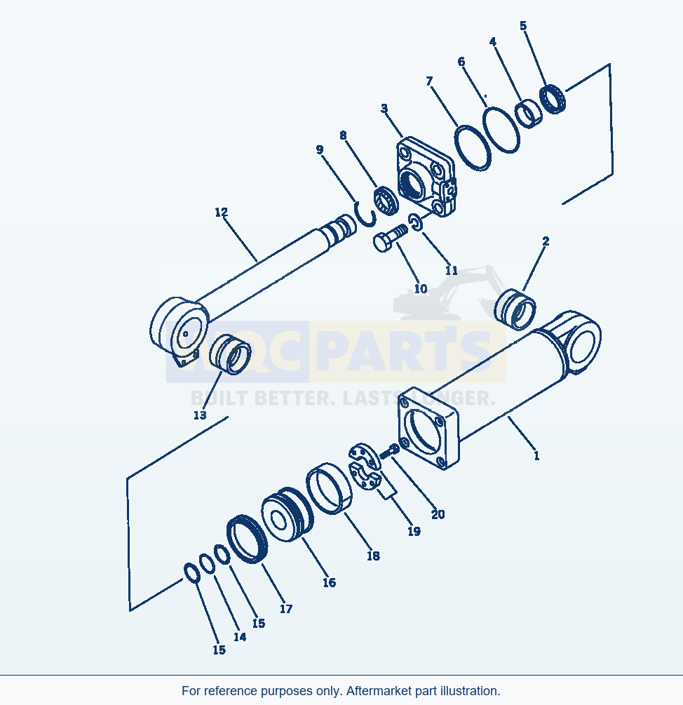 Komatsu WA380-1 Dump Cylinder(#10001-19999) parts diagram
