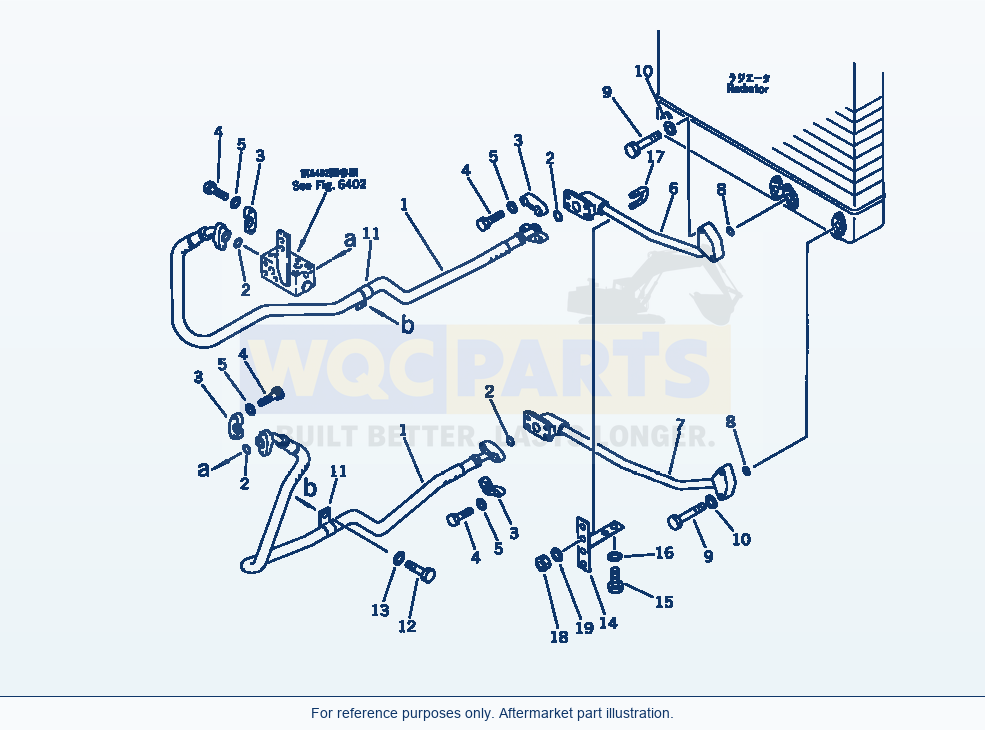Komatsu WA380-1 Hydraulic Piping (Cooling Line)(#10001-19999) parts diagram