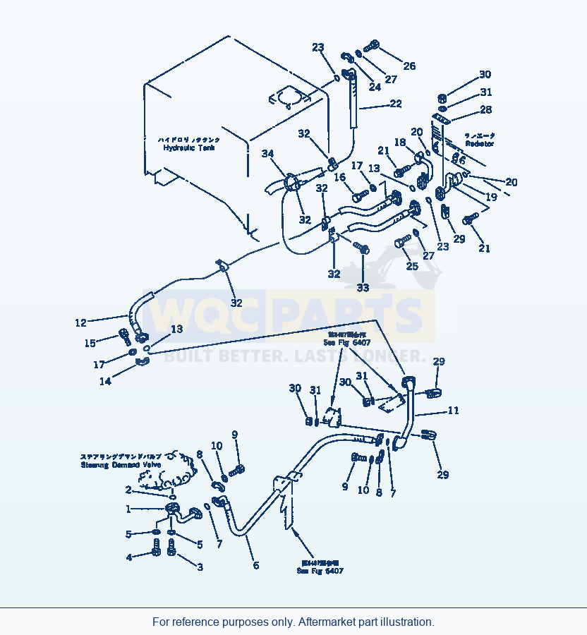 Komatsu WA380-1 Hydraulic Piping (Cooling Line)(#20001-) parts diagram