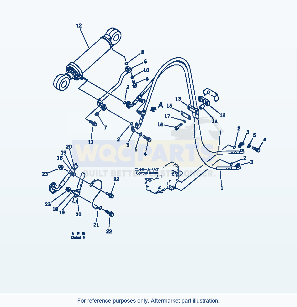 Komatsu WA380-1 Hydraulic Piping (Dump Cylinder Line)(#20001-) parts diagram
