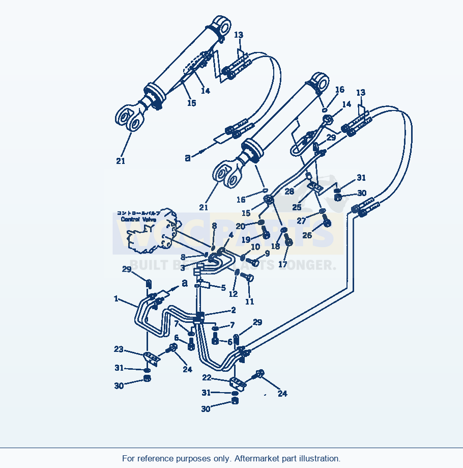 Komatsu WA380-1 Hydraulic Piping (Lift Cylinder Line)(#20001-) parts diagram