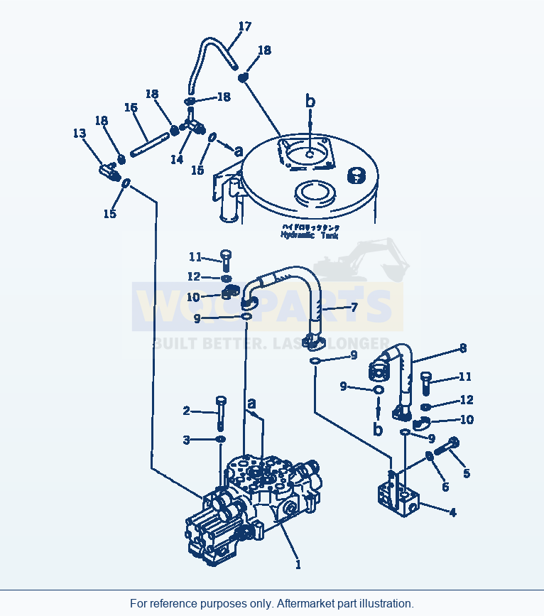 Komatsu WA380-1 Hydraulic Piping (Valve To Tank)(#10001-19999) parts diagram