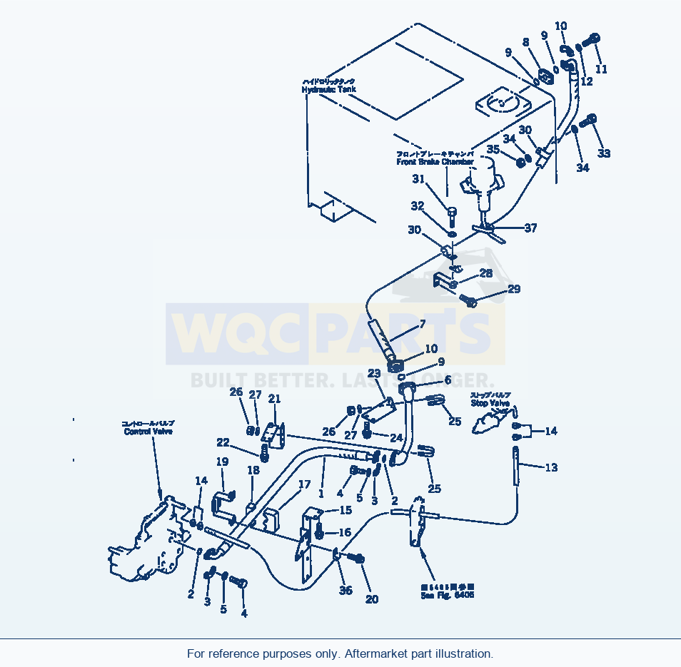 Komatsu WA380-1 Hydraulic Piping (Valve To Tank)(#20001-) parts diagram