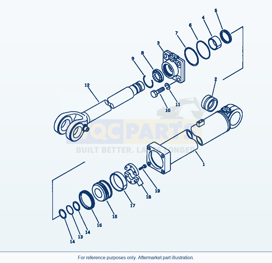 Komatsu WA380-1 Lift Cylinder(#10001-19999) parts diagram