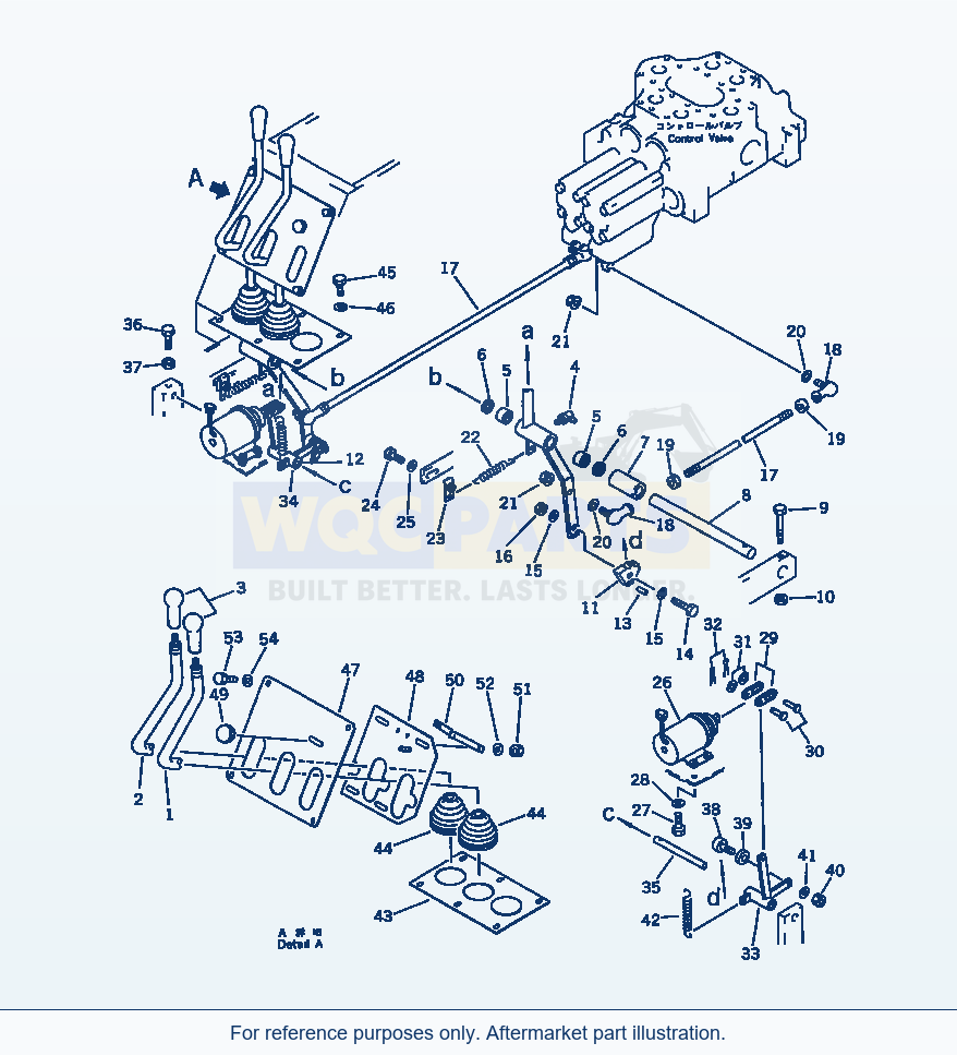 Komatsu WA380-1 Work Equipment Control Lever(#10001-19999) parts diagram