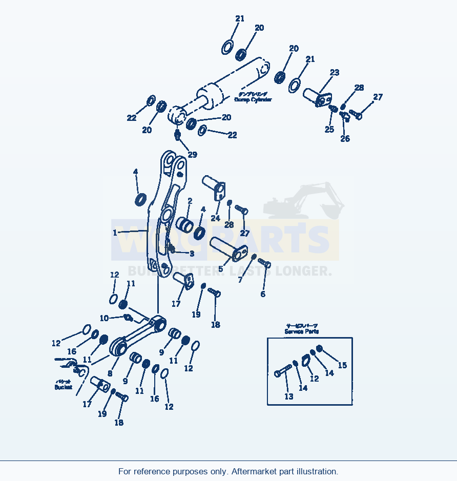 Komatsu WA380-1 Bellcrank(#10001-19999) parts diagram