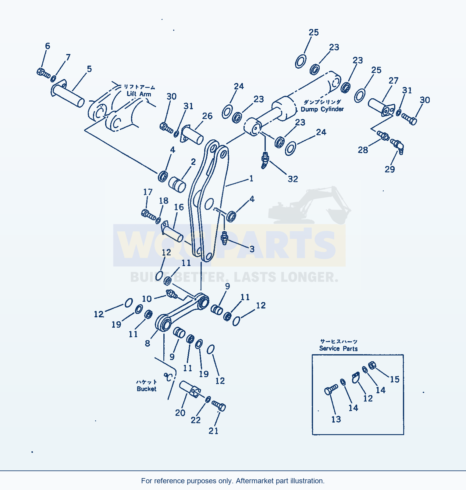 Komatsu WA380-1 Bellcrank(#20001-) parts diagram